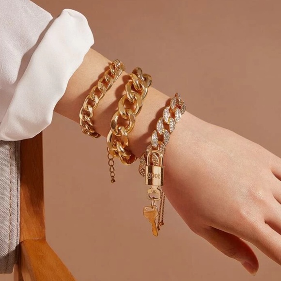 🎀New set of 3 chain stainless steel bracelet - Picture 2 of 4